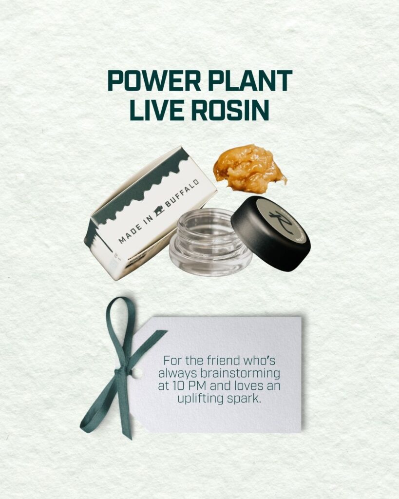 Power Plant Live Rosin from Revival, a sativa-leaning hybrid concentrate with hash-forward, earthy flavors. Solventless and terpene-rich, it provides uplifting clarity and a balanced, euphoric experience for creative inspiration