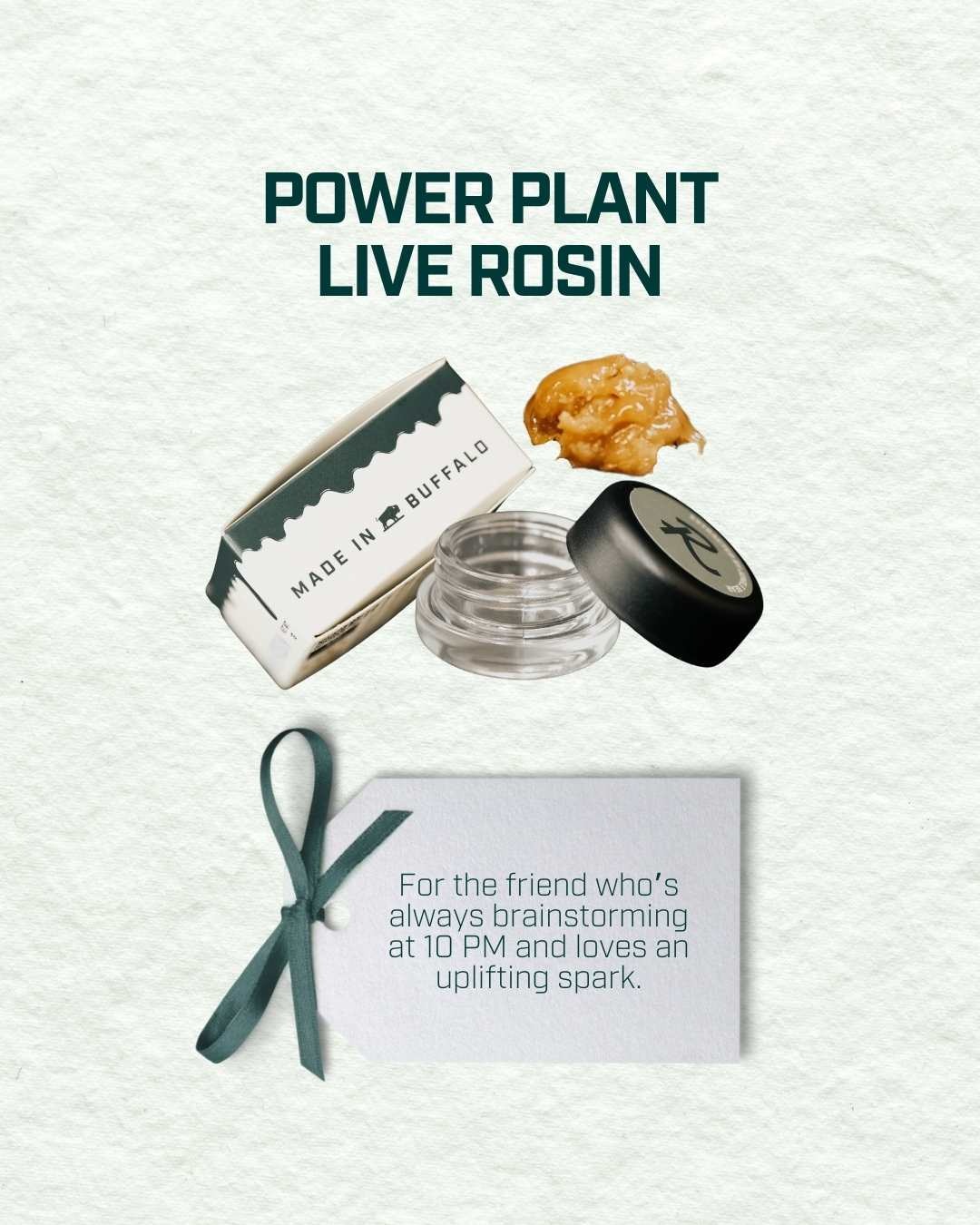 Power Plant Live Rosin from Revival, a sativa-leaning hybrid concentrate with hash-forward, earthy flavors. Solventless and terpene-rich, it provides uplifting clarity and a balanced, euphoric experience for creative inspiration.